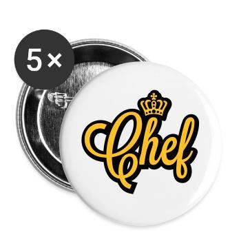 Chef | Crown | Krone - Buttons large 2.2''/56 mm (5-pack) - white - Front