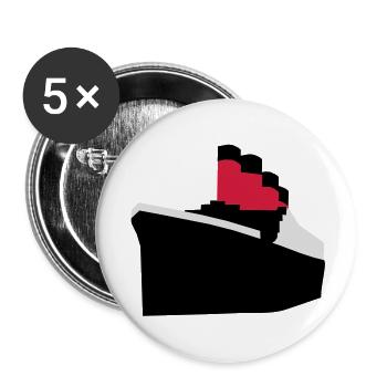 Ocean liner vector - Buttons large 2.2''/56 mm (5-pack) - white - Front