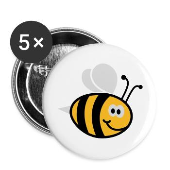 Bees 3C - Buttons large 2.2''/56 mm (5-pack) - white - Front