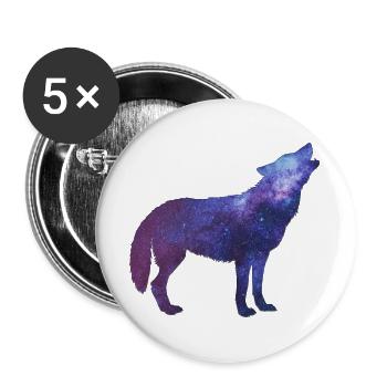 Starwolf Heulen - Buttons groß 56 mm (5er Pack) - Weiß - Vorne