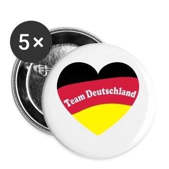 Fußball Deutschland EM Europameister - Buttons groß 56 mm (5er Pack) - Weiß - Vorne