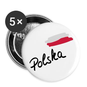 polska__f3 - Buttons groß 56 mm (5er Pack) - Weiß - Vorne