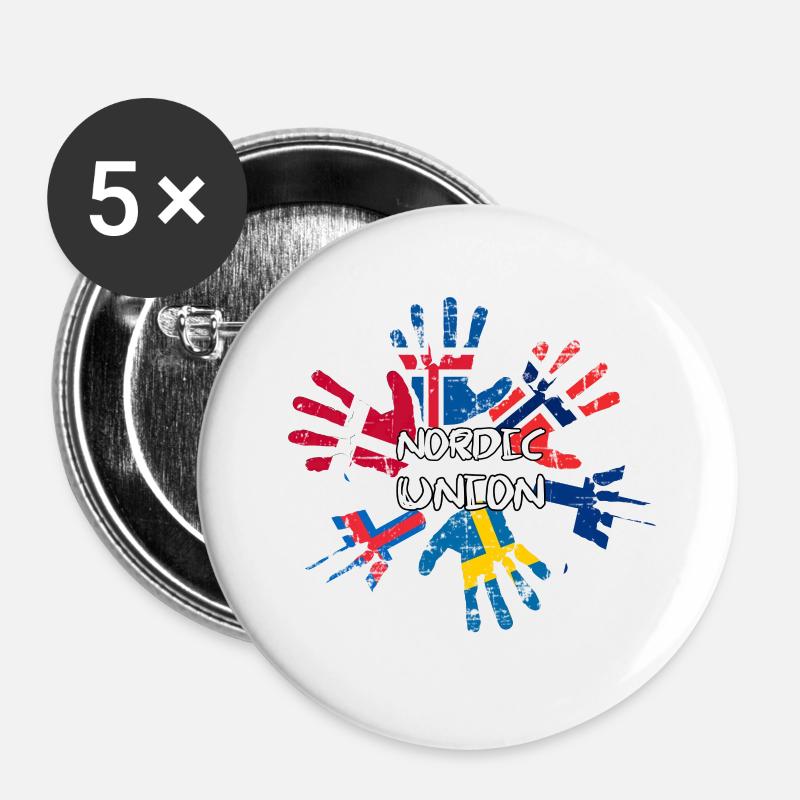 Nordic Union - Buttons large 2.2''/56 mm (5-pack) - white
