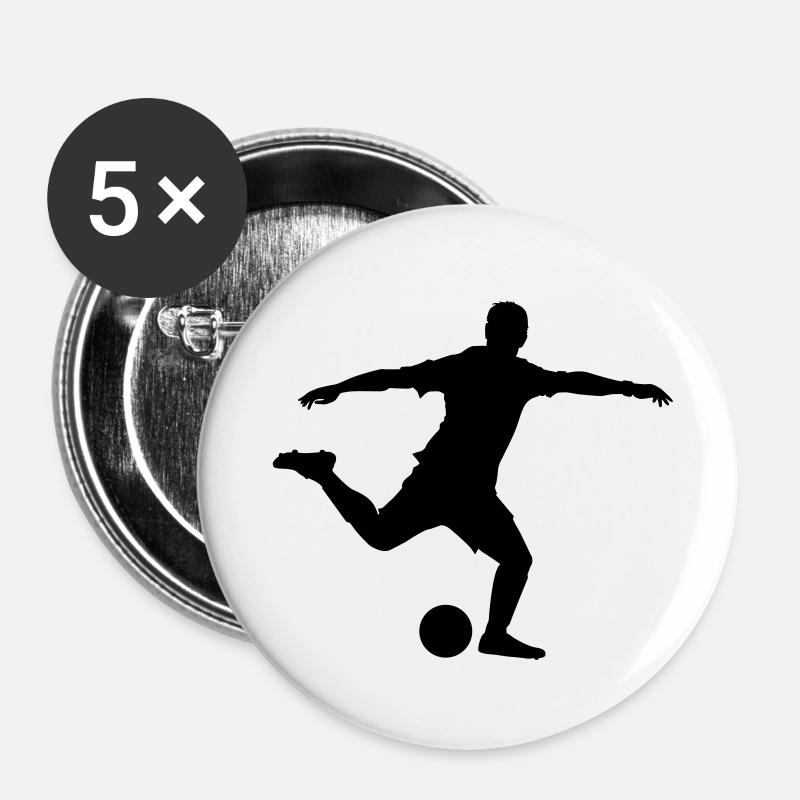 Football shot - Buttons large 2.2''/56 mm (5-pack) - white