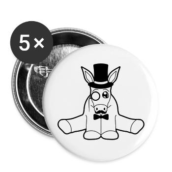 riche monsieur monsieur moustache moustache mono - Lot de 5 grands badges (56 mm) - blanc - Devant