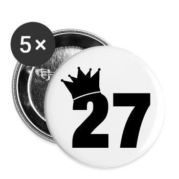 27_krone_f1 - Buttons groß 56 mm (5er Pack) - Weiß - Vorne