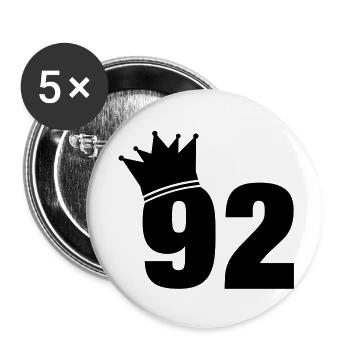 92_krone_f1 - Buttons groß 56 mm (5er Pack) - Weiß - Vorne