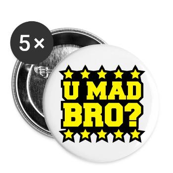 u_mad_bro_c2 - Buttons groß 56 mm (5er Pack) - Weiß - Vorne