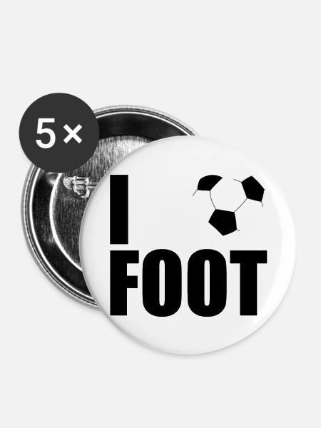 I love foot - Buttons groß 56 mm (5er Pack) - Weiß