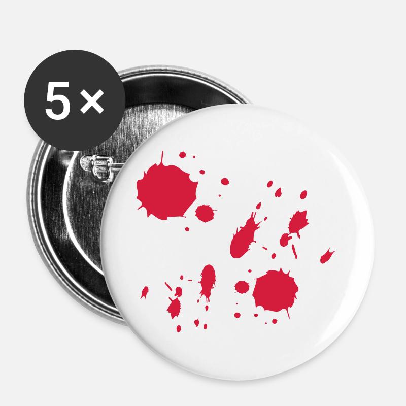Red Paint Splashes Abstract Pattern - Buttons large 2.2''/56 mm (5-pack) - white