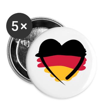 Deutschland Herz | German Heart | Art - Buttons large 2.2''/56 mm (5-pack) - white - Front