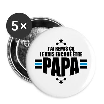 je vais encore être papa - Lot de 5 grands badges (56 mm) - blanc - Devant