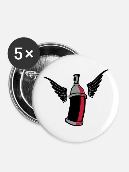 flying_graffiti_can_3c - Buttons large 2.2''/56 mm (5-pack) - white