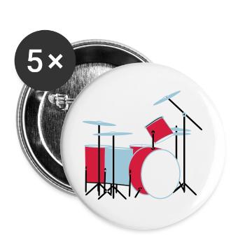 coloured_drums - Buttons groß 56 mm (5er Pack) - Weiß - Vorne