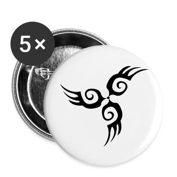 tribal - Lot de 5 grands badges (56 mm) - blanc - Devant