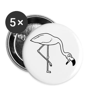 laugh mouth on food drink bow down flaming - Buttons large 2.2''/56 mm (5-pack) - white - Front