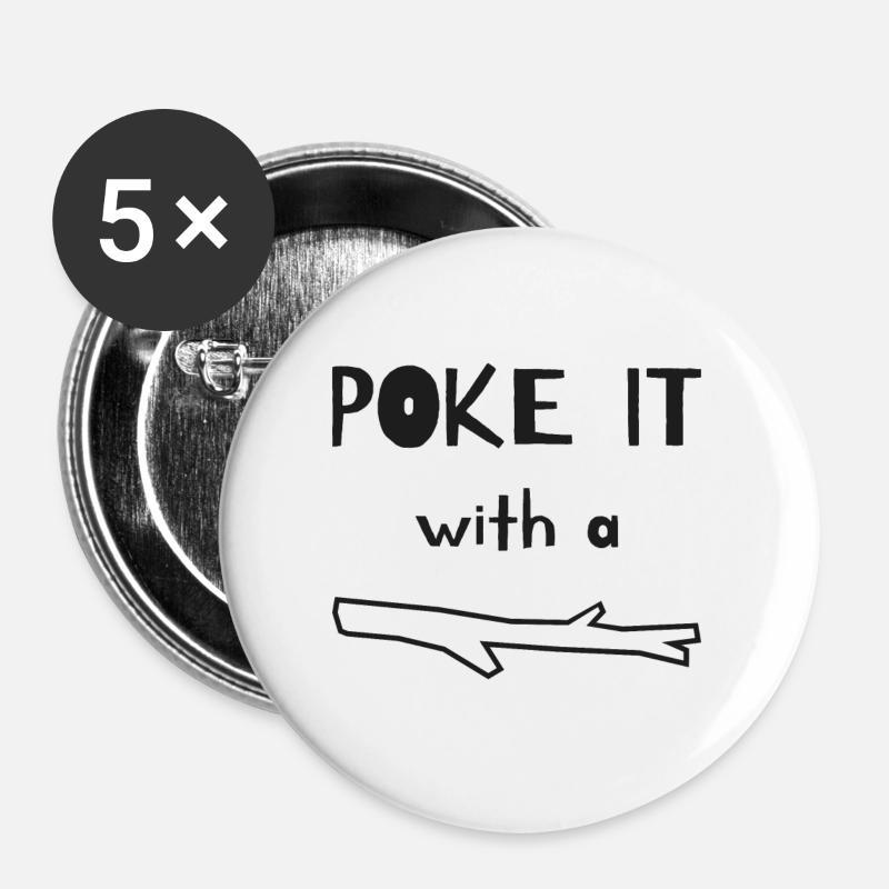 Poke it with a stick - Buttons large 2.2''/56 mm (5-pack) - white