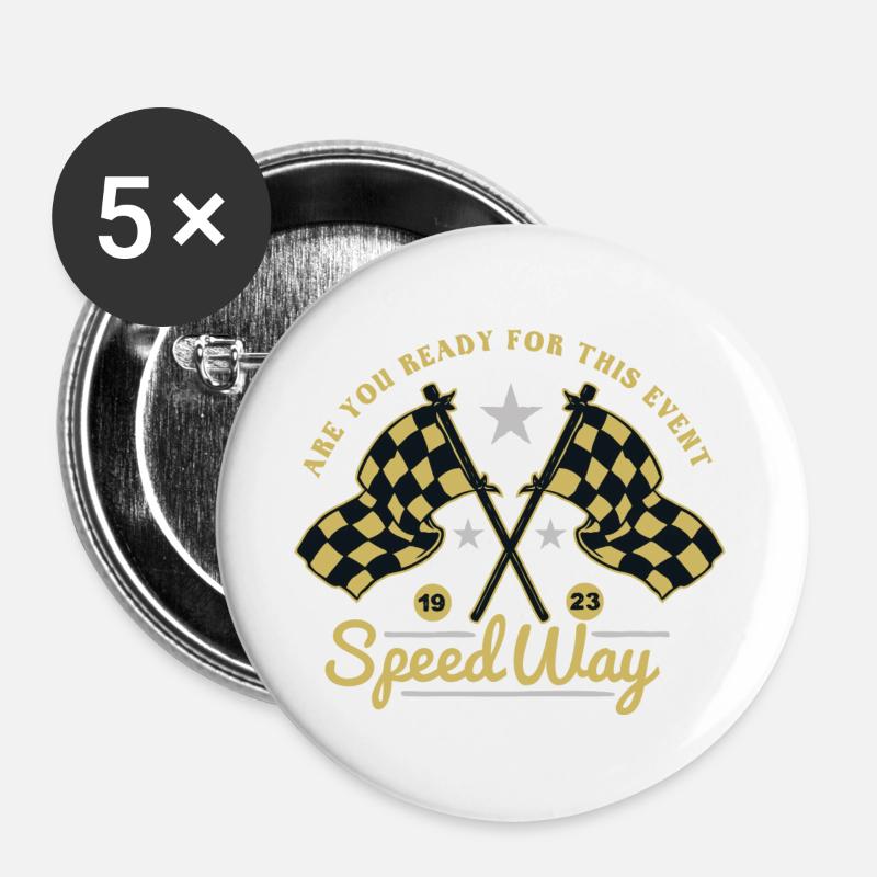 Speedway - Buttons large 2.2''/56 mm (5-pack) - white
