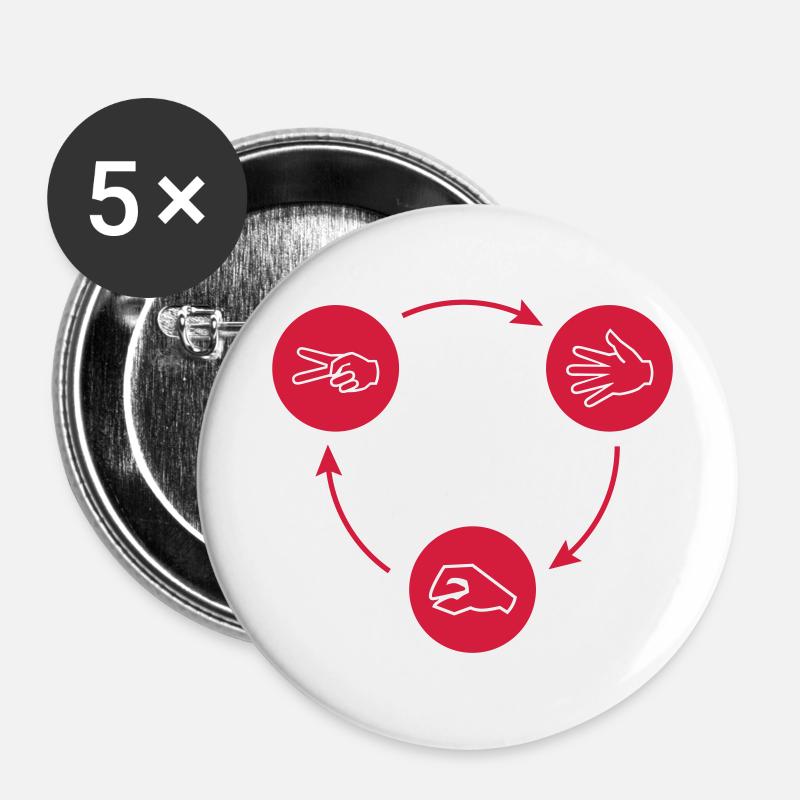 Fioritures Schnuck - Lot de 5 grands badges (56 mm) - blanc