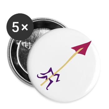 Symbole – Flèche - Lot de 5 grands badges (56 mm) - blanc - Devant