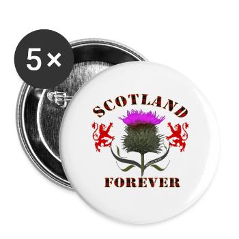scotland forever thistle_red tartan - Buttons large 2.2''/56 mm (5-pack) - white - Front