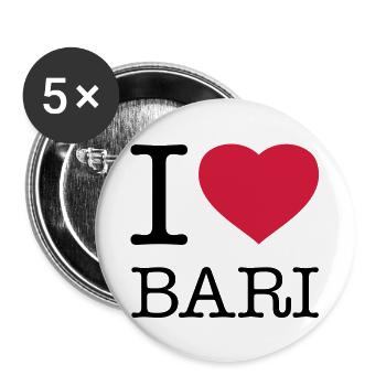 I LOVE BARI Italy Italien - Buttons large 2.2''/56 mm (5-pack) - white - Front