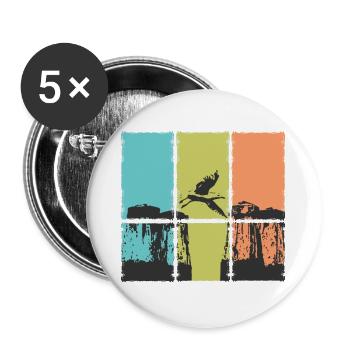 Abstract Art Collection for Coastal Friends - Seagull - Buttons large 2.2''/56 mm (5-pack) - white - Front