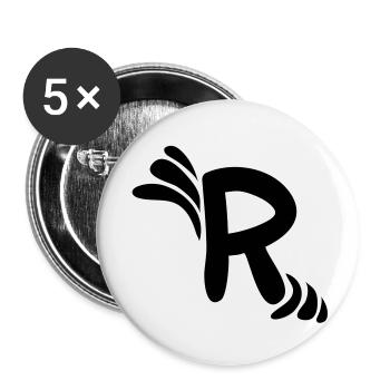 Letter R & Pattern - Buttons large 2.2''/56 mm (5-pack) - white - Front