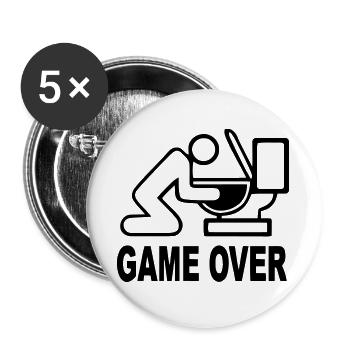 Game over - Buttons groß 56 mm (5er Pack) - Weiß - Vorne