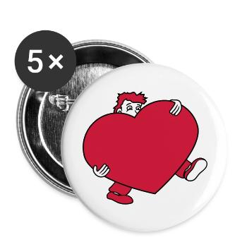 heart love in love gift large huge carry s - Buttons large 2.2''/56 mm (5-pack) - white - Front
