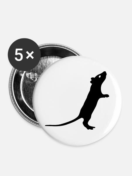 Rat - Buttons large 2.2''/56 mm (5-pack) - white