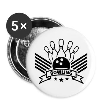 bowling_design_po1 - Lot de 5 grands badges (56 mm) - blanc - Devant