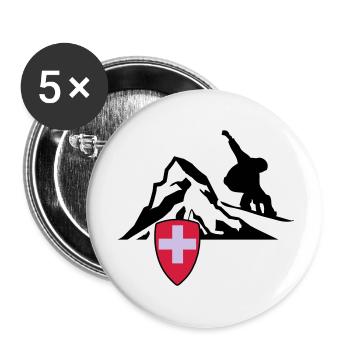 matterhorn zermatt Switzerland - Buttons large 2.2''/56 mm (5-pack) - white - Front