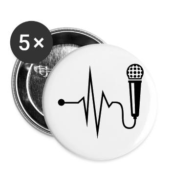 mic__music_f1 - Lot de 5 grands badges (56 mm) - blanc - Devant