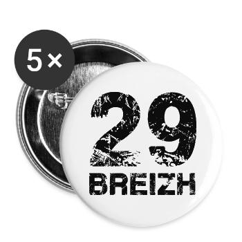 29 Breizh Bretagne - Buttons groß 56 mm (5er Pack) - Weiß - Vorne
