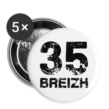35 Breizh - Lot de 5 grands badges (56 mm) - blanc - Devant