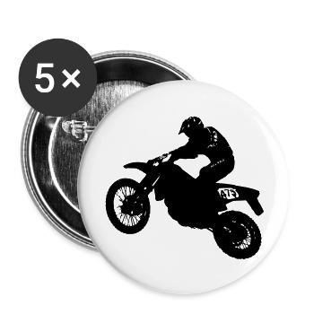 motocross - Buttons large 2.2''/56 mm (5-pack) - white - Front