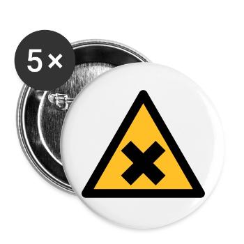 Hazard Symbol - Harmful Substances (2-color) - Buttons large 2.2''/56 mm (5-pack) - white - Front