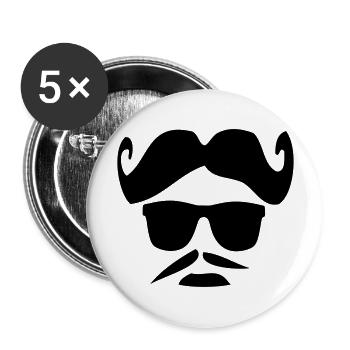 funny_hair_mustache_man - Buttons large 2.2''/56 mm (5-pack) - white - Front