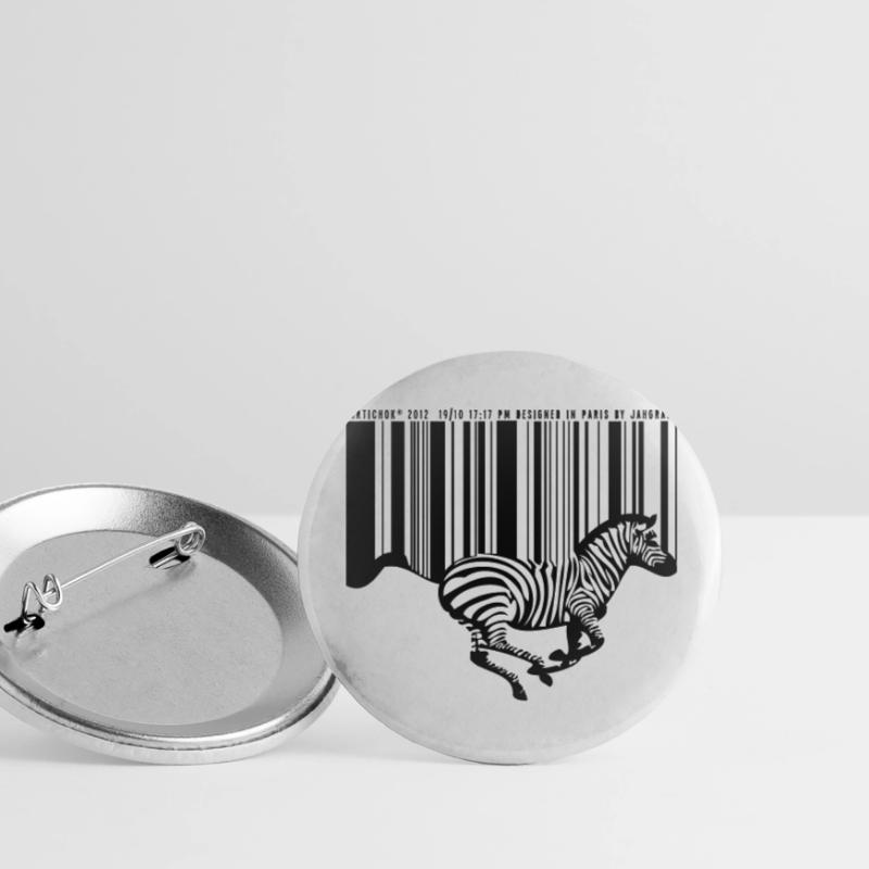 Zebra-Barcode Buttons groß 56 mm (5er Pack)