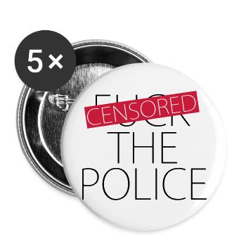 Fuck The Police - Censored - Buttons large 2.2''/56 mm (5-pack) - white - Front