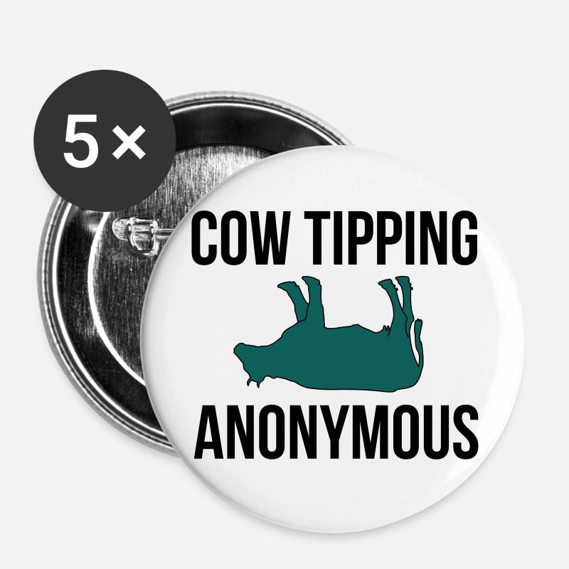 Cow Tipping Anonymous - Stor pin 56 mm (5-er pakke) - hvit