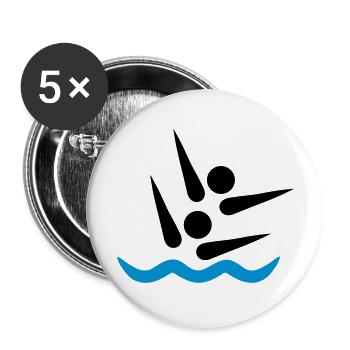 Synchronized swimming - Buttons large 2.2''/56 mm (5-pack) - white - Front