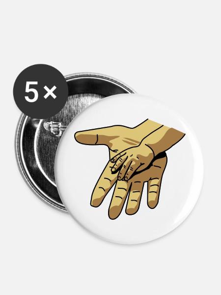 hand_in_hand - Buttons groß 56 mm (5er Pack) - Weiß