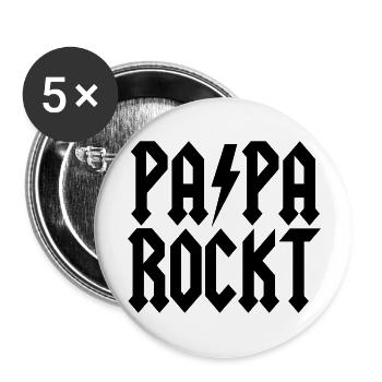 Papa - Buttons groß 56 mm (5er Pack) - Weiß - Vorne