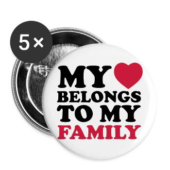 MHBTM family - Buttons groß 56 mm (5er Pack) - Weiß - Vorne