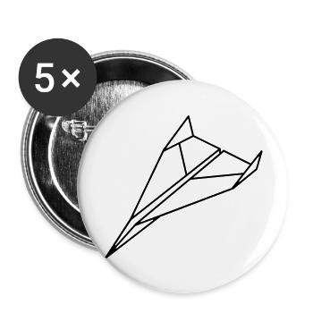 paper_ plane_a1 - Buttons large 2.2''/56 mm (5-pack) - white - Front