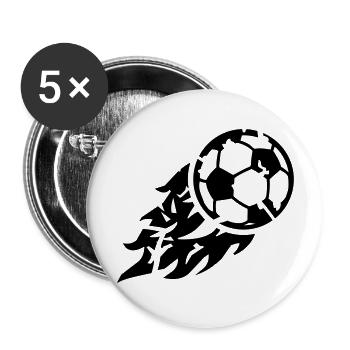 fire_soccer_ball_bx1 - Buttons large 2.2''/56 mm (5-pack) - white - Front