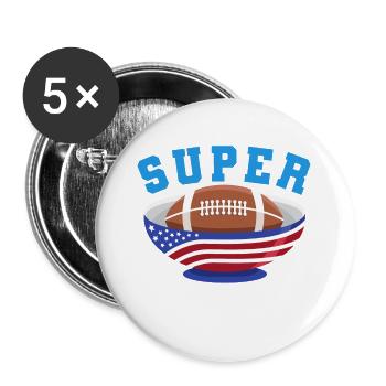 American Football Finale Champions Team Fan Lustig - Buttons groß 56 mm (5er Pack) - Weiß - Vorne