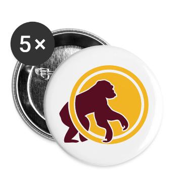 Singe Cool - Lot de 5 grands badges (56 mm) - blanc - Devant